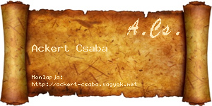 Ackert Csaba névjegykártya