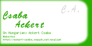 csaba ackert business card